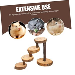 Toddmomy 5 Sets Hamster Wooden Stairs Bird Accessories Squirrel Jumping Board Delicate Springboard pet Jumping Ladder Birds cage Bird cage Stand Alloy Landscaping Supplies Round to Rotate