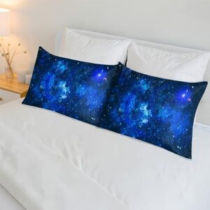 Deep Space Satin Pillow Cases Silk Satin Pillowcase for Hair and Skin Standard Set of 2 Super Soft Silk Pillowcase with Envelope Closure (20x26 in)