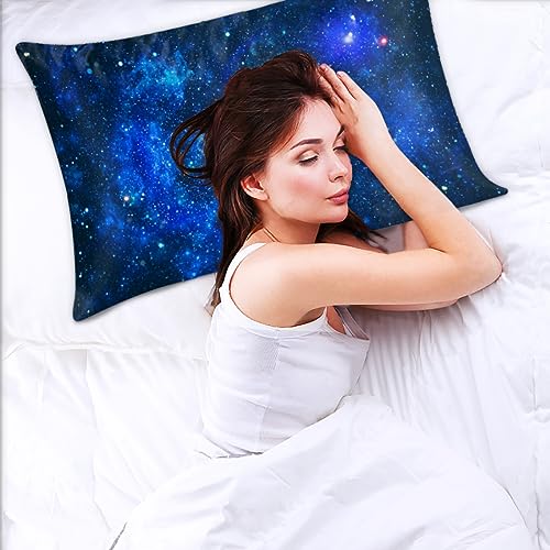 Deep Space Satin Pillow Cases Silk Satin Pillowcase for Hair and Skin Standard Set of 2 Super Soft Silk Pillowcase with Envelope Closure (20x26 in)