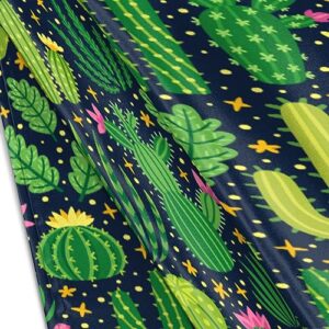 Cactus Print Satin Pillow Cases Silk Satin Pillowcase for Hair and Skin Standard Set of 2 Super Soft Silk Pillowcase with Envelope Closure (20x26 in)