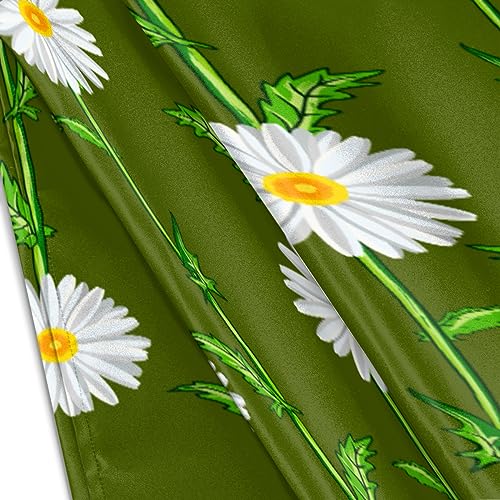 Flower Floral Chamomile Satin Pillow Cases Silk Satin Pillowcase for Hair and Skin Standard Set of 2 Super Soft Silk Pillowcase with Envelope Closure (20x26 in)