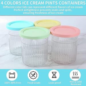 Creami Containers, for Ninja Creami Ice Cream Maker Pints,24 OZ Ice Cream Pint Containers Bpa-Free,Dishwasher Safe for NC501 Series Ice Cream Maker