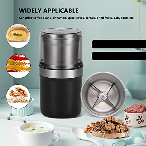 Electric Coffee Grinder, Single Blade Cup Portable Small Electric Grinder 100g Capacity Safe Fast Nuts for Cereal (US Plug 110V)