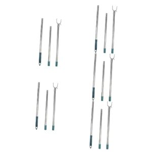 nolitoy 5pcs stitching clothes rail curtain rod hooks outdoor tools outdoor window shade clothes drying pole extended closet pole metal retriever rod splicing clothesline pole clothes rod