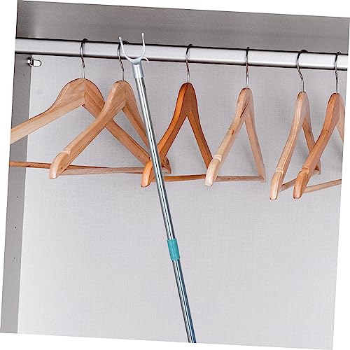 NOLITOY 5pcs stitching clothes rail curtain rod hooks outdoor tools outdoor window shade Clothes Drying Pole extended closet pole metal retriever rod Splicing Clothesline Pole Clothes Rod