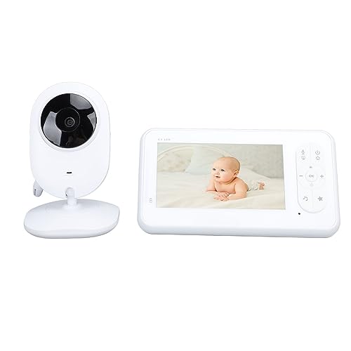 Oumefar Wireless Baby Monitor, Baby Monitor ABS 2 Way Talk 4.3 Inch IPS Screen Professional Noise Reduction for Gift (US Plug)