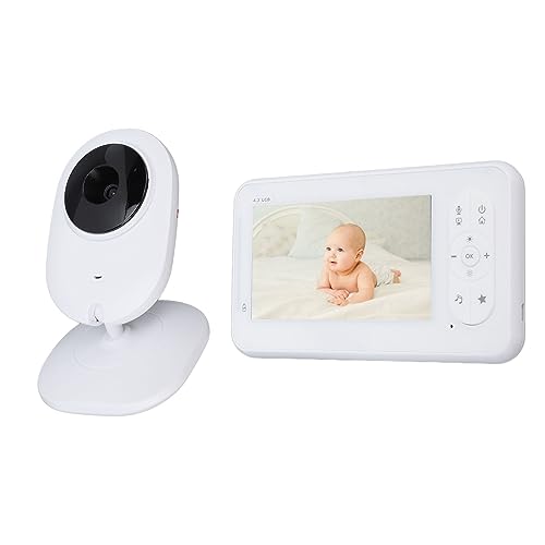 Oumefar Wireless Baby Monitor, Baby Monitor ABS 2 Way Talk 4.3 Inch IPS Screen Professional Noise Reduction for Gift (US Plug)
