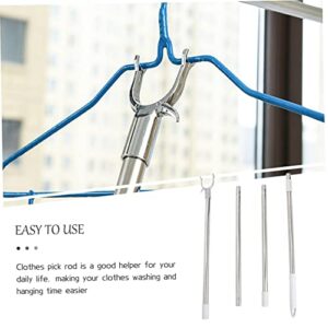 Zerodeko 2pcs Stitching Clothes Rail Utility Hooks Sturdy Clothesline Rod Clothes Picking Rod Clothesline Pole Outdoor Hanging Hooks Laundry Clothes Reach Tool Drying Clothes Plastic u-Hook