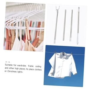 Zerodeko 2pcs Stitching Clothes Rail Utility Hooks Sturdy Clothesline Rod Clothes Picking Rod Clothesline Pole Outdoor Hanging Hooks Laundry Clothes Reach Tool Drying Clothes Plastic u-Hook