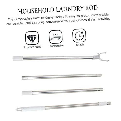 Zerodeko 2pcs Stitching Clothes Rail Utility Hooks Sturdy Clothesline Rod Clothes Picking Rod Clothesline Pole Outdoor Hanging Hooks Laundry Clothes Reach Tool Drying Clothes Plastic u-Hook