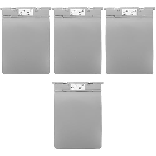 MAGICLULU 4pcs Case Folder A4 Binder Office Binders Plastic Paper Clips Profile Hardboard Clipboard with Storage Folders Abs Grey Office Document Clip Exam Paper Base Office Clip Boards Care