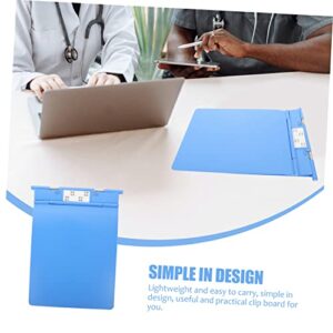 MAGICLULU 3pcs Case Folder Pencils Plastic Folder A4 Binder Folder Organizer for Desk Hanging File Organizer File Folder Labels Clip Boards Exam Paper Base Nursing Clipboard Blue