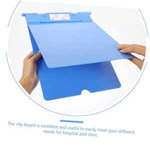 MAGICLULU 3pcs Case Folder Pencils Plastic Folder A4 Binder Folder Organizer for Desk Hanging File Organizer File Folder Labels Clip Boards Exam Paper Base Nursing Clipboard Blue