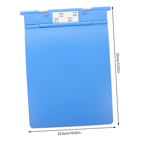 MAGICLULU 3pcs Case Folder Pencils Plastic Folder A4 Binder Folder Organizer for Desk Hanging File Organizer File Folder Labels Clip Boards Exam Paper Base Nursing Clipboard Blue