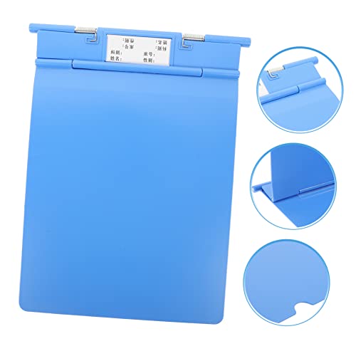 MAGICLULU 3pcs Case Folder Pencils Plastic Folder A4 Binder Folder Organizer for Desk Hanging File Organizer File Folder Labels Clip Boards Exam Paper Base Nursing Clipboard Blue