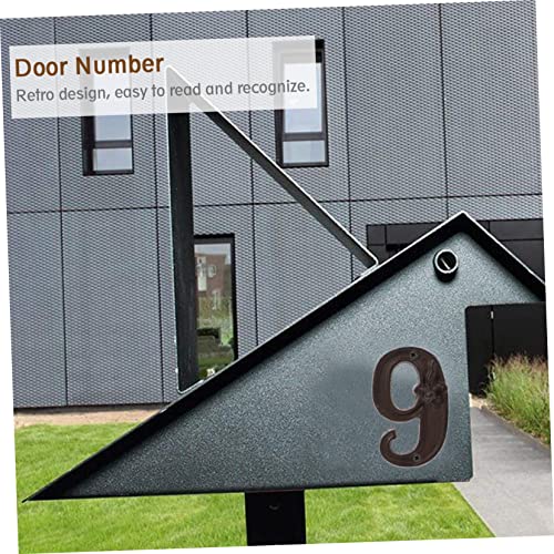 STOBOK 2pcs Cast Ironmetaldigital Door Number Signs Modern House Number Street Numbers House Sticker by Letter Numbers Stickers Digital Sign House Numbers Door Address Numbers House Signs