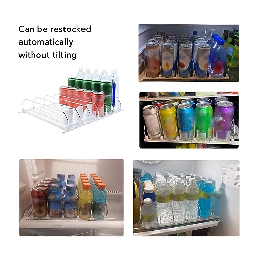 Refrigerator Soda Can Organizer, Drink Automatic Pusher Glide ABS Width White for Supermarkets (31cm)