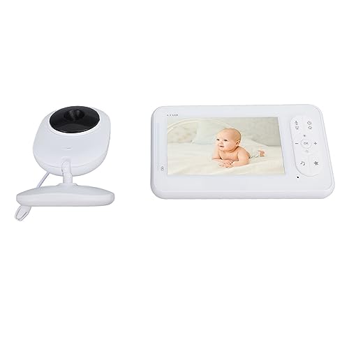 DAUERHAFT Baby Monitor, Wireless Baby Monitor 4.3 Inch IPS Screen 2 Way Talk Professional Noise Reduction Echo Elimination for Gift (US Plug)