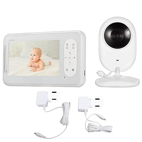 DAUERHAFT Baby Monitor, Wireless Baby Monitor 4.3 Inch IPS Screen 2 Way Talk Professional Noise Reduction Echo Elimination for Gift (US Plug)