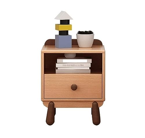 Bedside End Table Solid Wood Bedside Table Creative Modern Minimalist Nightstand Cute Bedside Table Bedside Storage Cabinet with Drawer Bedroom