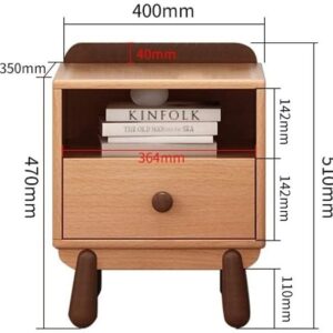 Bedside End Table Solid Wood Bedside Table Creative Modern Minimalist Nightstand Cute Bedside Table Bedside Storage Cabinet with Drawer Bedroom