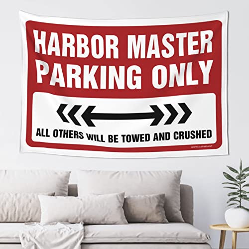 Bedroom Door Decorations Harbor Master Parking Only Tapestry Space Decorations Beer Decorations for Man Cave (Size : 75X100CM)