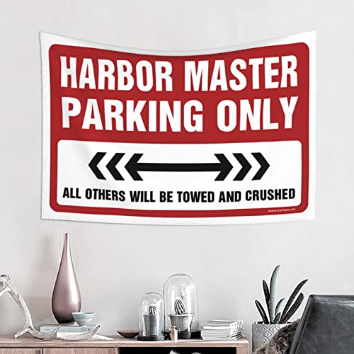 Bedroom Door Decorations Harbor Master Parking Only Tapestry Space Decorations Beer Decorations for Man Cave (Size : 75X100CM)