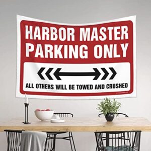 Bedroom Door Decorations Harbor Master Parking Only Tapestry Space Decorations Beer Decorations for Man Cave (Size : 75X100CM)