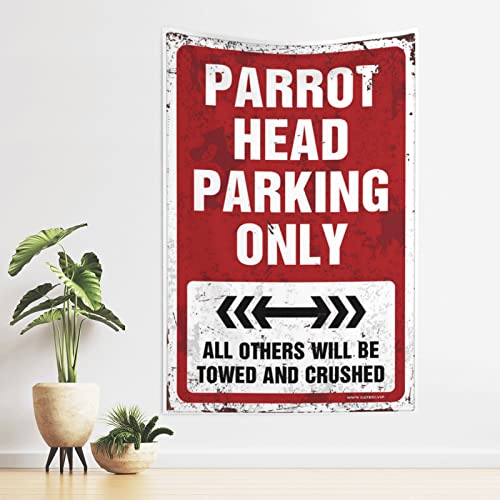 Bedroom Door Decorations Parrot Head Parking Only Tapestry Space Decorations Beer Decorations for Man Cave (Size : 75X100CM)