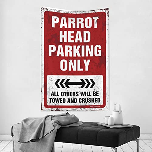 Bedroom Door Decorations Parrot Head Parking Only Tapestry Space Decorations Beer Decorations for Man Cave (Size : 75X100CM)