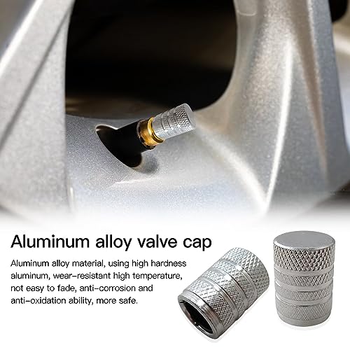 8 Pcs Aluminum Tire Stem Valve Caps Aluminium Car Dustproof Wheel Air Port Caps Cover(Silver)