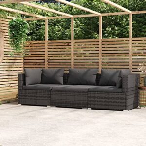 ciadaz wicker patio furniture 3 piece with cushions gray poly rattan outdoor patio furniture front porch furniture outdoor patio set patio furniture sets