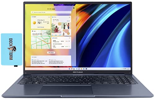 ASUS Vivobook Business Laptop 16.0" Wide UXGA IPS-Level (AMD Ryzen 7 5800HS 8-Core 3.20GHz, 40GB RAM, 8TB PCIe SSD, AMD Radeon, WiFi 6, Bluetooth 5.2, Webcam, Win 11 Home) w/Dockztorm Dock