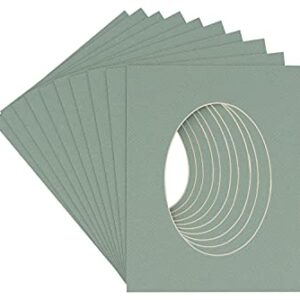 Seafoam Green Acid Free 16x40 Oval Picture Frame Mat with White Core Bevel Cut for 12x36 Pictures - Fits 16x40 Frame - Pack of 10 Matboard Show Kits With Acid Free Backings & Clear Bags