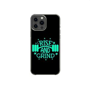 rise and grind gym freak workout lover pattern art design anti-fall and shockproof gift iphone case (iphone xr)