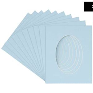 CountryArtHouse Baby Blue Acid Free 16x20 Oval Picture Frame Mat with White Core Bevel Cut for 13x18 Pictures - Fits 16x20 Frame - Pack of 25 Matboards
