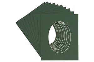 countryarthouse hunter green acid free 17x23 oval picture frame mat with white core bevel cut for 14x20 pictures - fits 17x23 frame - pack of 25 matboards