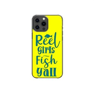 reel girls fish y'all sarcastic funny fishing pattern art design anti-fall and shockproof gift iphone case (iphone xr)