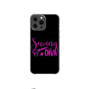 sewing diva sarcastic funny sewing enthusiast pattern art design anti-fall and shockproof gift iphone case (iphone xr)