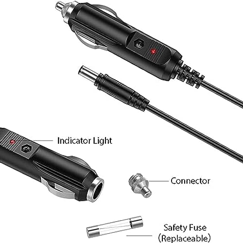 Nuxkst Car DC Adapter for Edifier MF240BT MF240BT-WH MF240BT-BK FM Radio Alarm Function Bluetooth Clock Auto Vehicle Boat RV Camper Cigarette Lighter Plug Power Supply Cord Cable Charger PSU