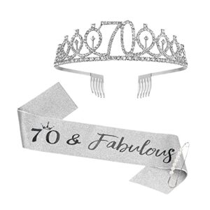 16th birthday crown for birthday girls teen girls birthday sash & set 13 years old birthday gifts for teen girls rose gold crown and sash 13th birthday decorations for light backdrops (sl6, one size)
