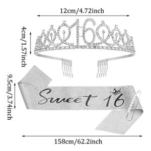 16th Birthday Crown For Birthday Girls Teen Girls Birthday Sash & Set 13 Years Old Birthday Gifts For Teen Girls Rose Gold Crown And Sash 13th Birthday Decorations For Light Backdrops (SL6, One Size)