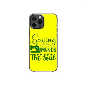 sewing mends the soul sewing enthusiast sarcastic funny inspirational pattern art design anti-fall and shockproof gift iphone case (iphone xr)