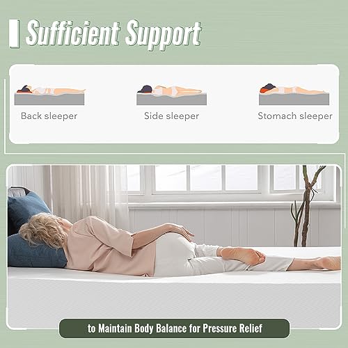 PayLessHere Full Size Mattress 12 Inch Gel Memory Foam Mattress with Breathable & Washable Soft Fabric Zippered Cover,Supportive & Pressure Relief Bed Mattress,CertiPUR-US Certified,White