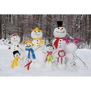 dorcev 5x3ft snowman photography backdrop for christmas party background winter cold snow tree forest snowman family xmas party banner wallpaper kids adult christmas photo studio props