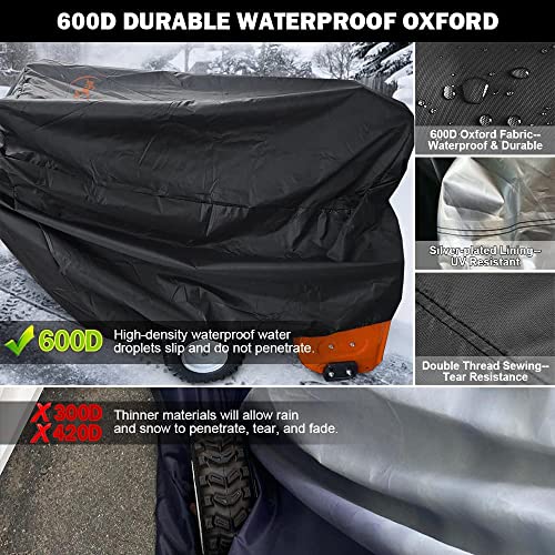 Outdoor TV Cover 48"-50" for Ultra-Thin TVs-Waterproof Double Zipper+Snow Blower Cover, HOMEYA Snow Thrower Cover Waterproof Snowblower Protector All Weather Outdoor Protection Universal Size