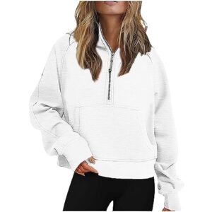 half zip hoodie for women winter casual hoodies loose fit winter comfy hooded sweatshirts warm pullover sudadera con cremallera completa tops de gelatina florecientes para mujer workout tops moda