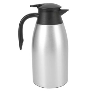 2l stainless steel tea pot, household coffee pot cold water kettle, short spout cold drink kettle for coffee tea beverages(silver)