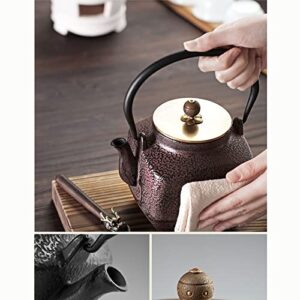 Cast Iron Teapot Cast Iron Tea Kettle Cast Iron Whistling Tea Kettlewith Cool Toch Ergonomic Handle Cast Iron Tea Kettle Stovetop Safe Water Kettle Electric Stovetops (Color : A, Size : 2)