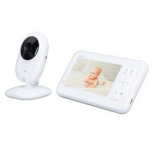 video baby monitor, ac 100v-240v 4.3 inch ips screen professional noise reduction wireless baby monitor abs for home (us plug)